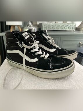 Vans Black & White High-Top Skate Sneakers